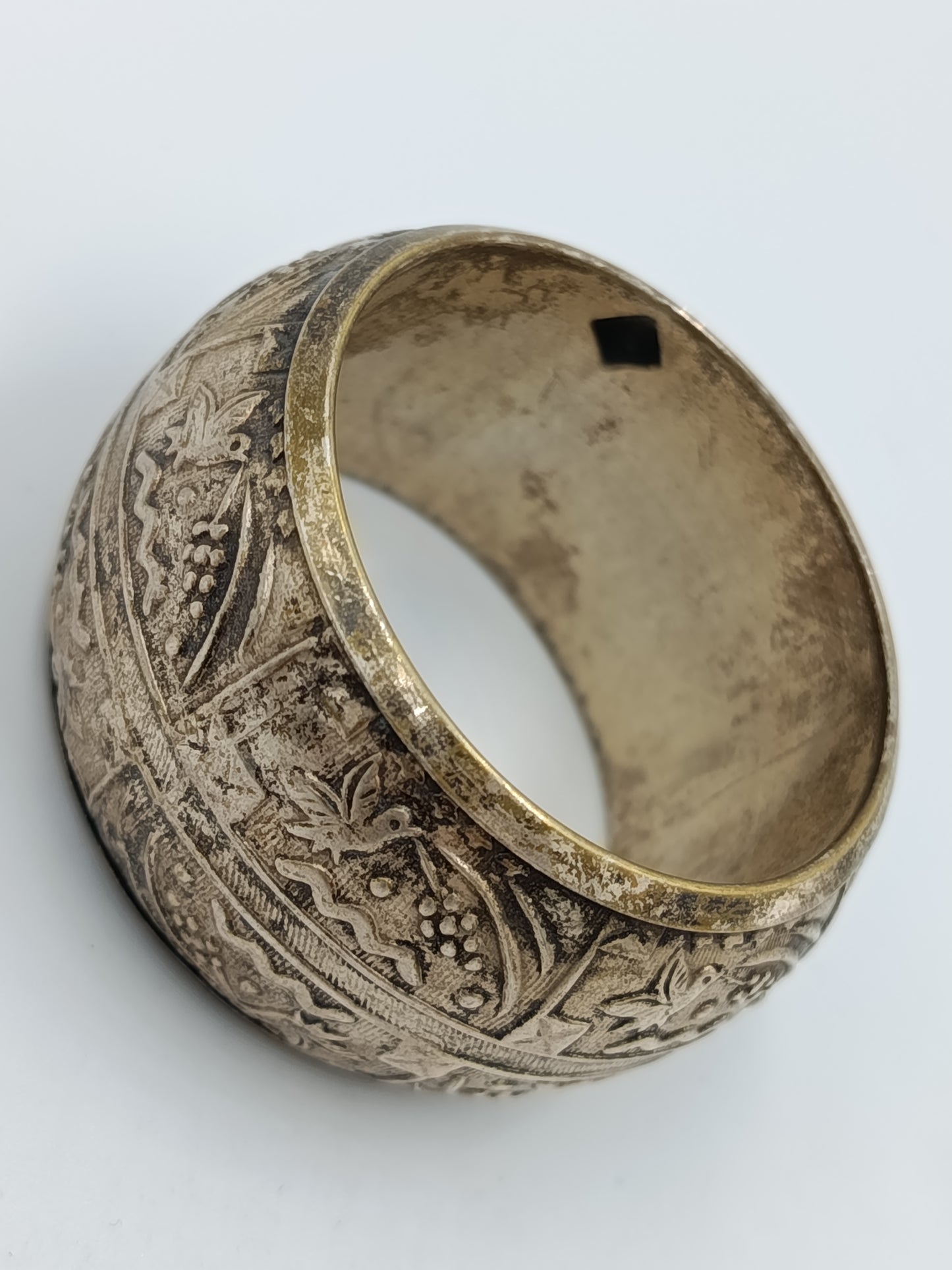 Außergewöhnlicher Vintage Armreif Mit Gravuren Und Floralem Muster