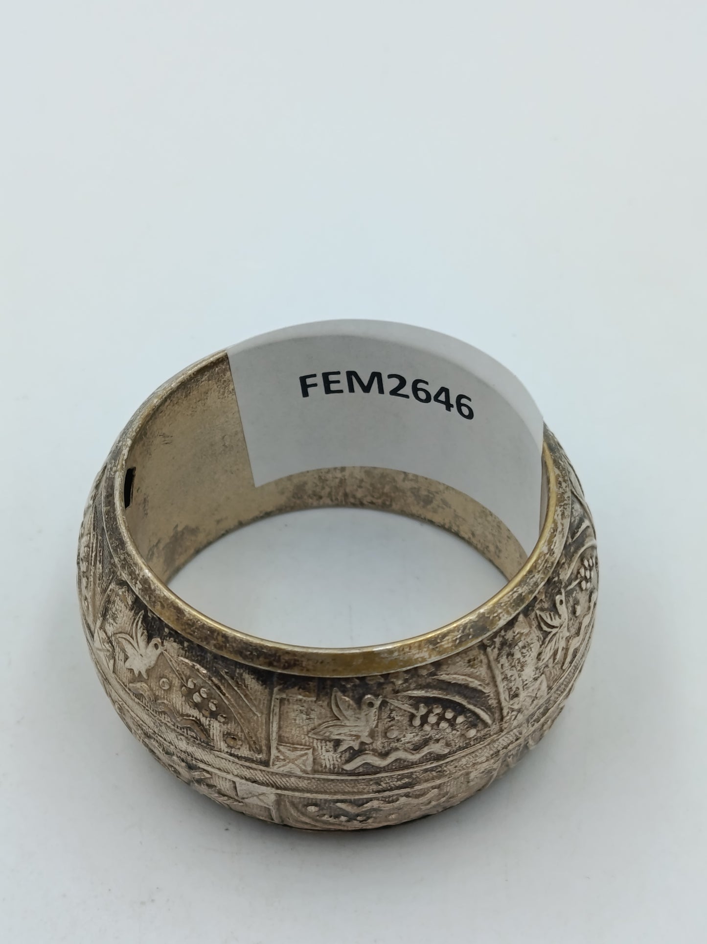 Außergewöhnlicher Vintage Armreif Mit Gravuren Und Floralem Muster