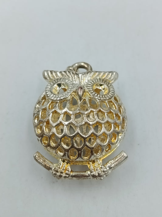 Vintage Eulen Anhänger 925 Silber Filigran Tiermotiv
