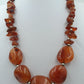Vintage Karneol Edelstein Kette Orange Naturstein Collier