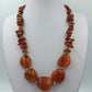 Vintage Karneol Edelstein Kette Orange Naturstein Collier