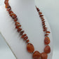 Vintage Karneol Edelstein Kette Orange Naturstein Collier