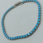 Vintage Tennisarmband Türkis Blau Silberfarben Elegant