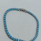 Vintage Tennisarmband Türkis Blau Silberfarben Elegant