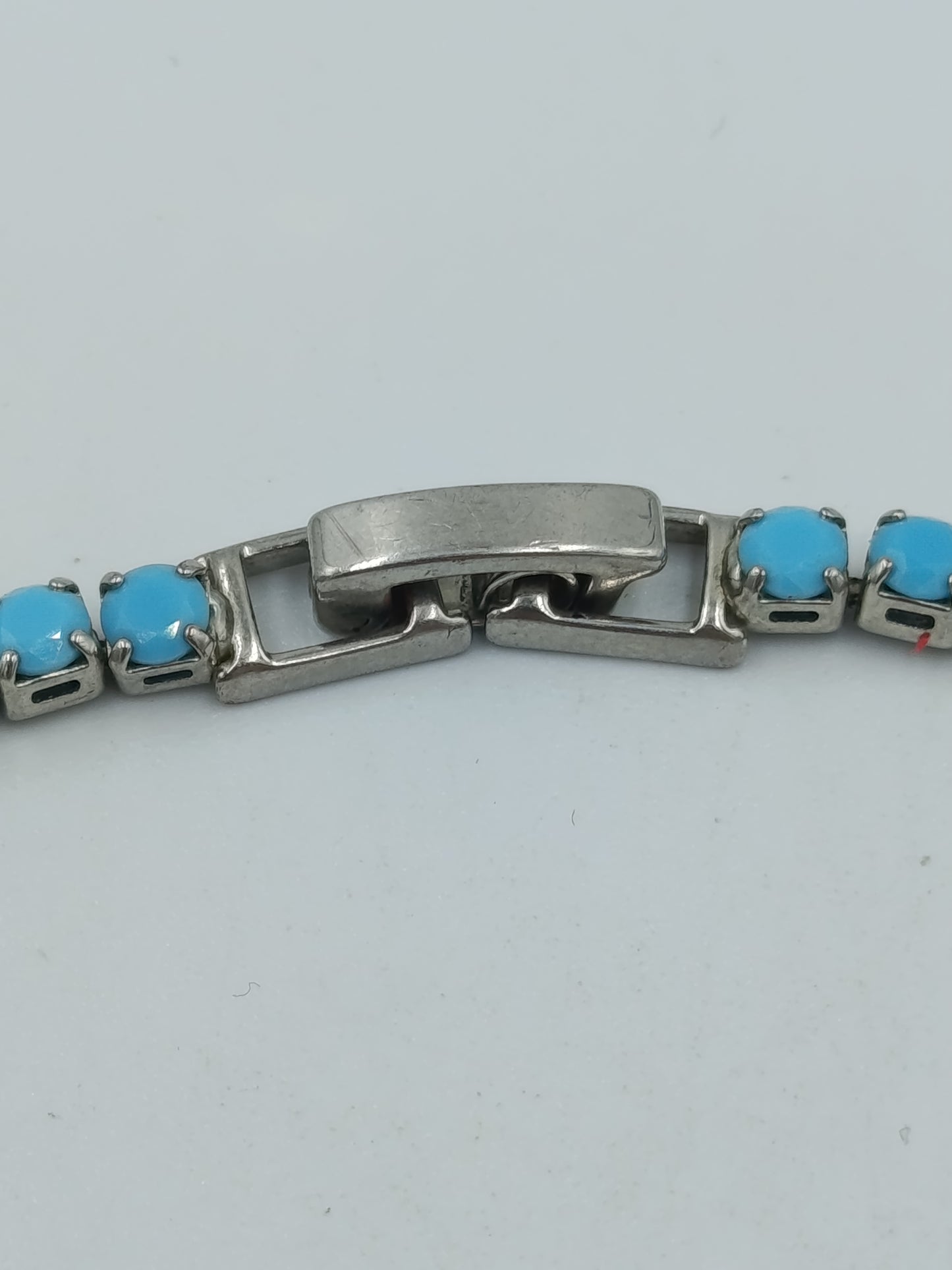 Vintage Tennisarmband Türkis Blau Silberfarben Elegant