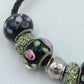 Vintage Charm Armband Leder Glasperlen Rosen Strass