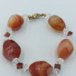 Vintage Armband Achat Glas Kristall Perlen Orange Braun