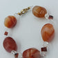 Vintage Armband Achat Glas Kristall Perlen Orange Braun