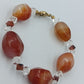 Vintage Armband Achat Glas Kristall Perlen Orange Braun