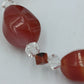 Vintage Armband Achat Glas Kristall Perlen Orange Braun