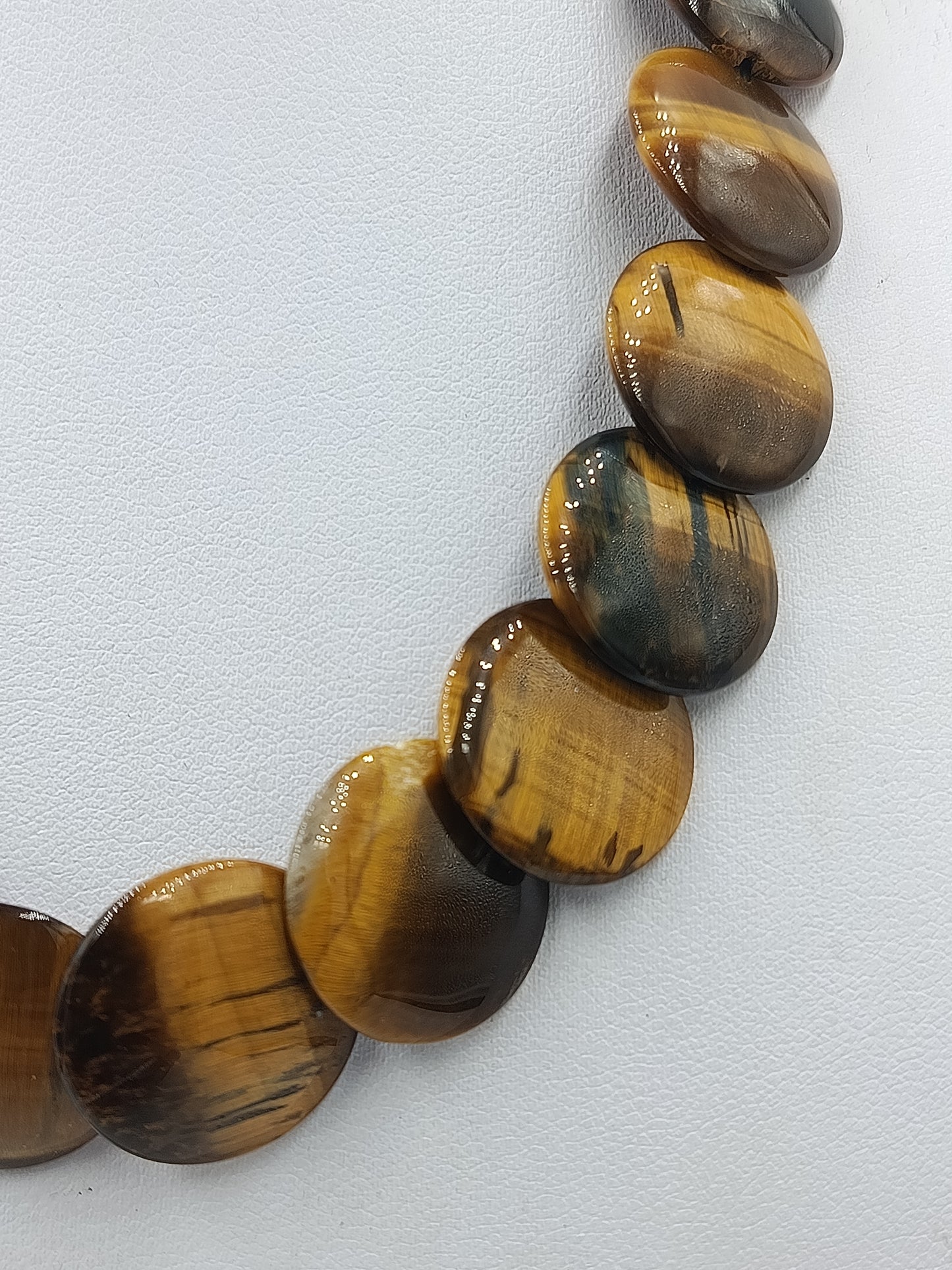 Vintage Tigerauge Kette Braun Schwarz Statement Collier