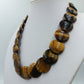 Vintage Tigerauge Kette Braun Schwarz Statement Collier
