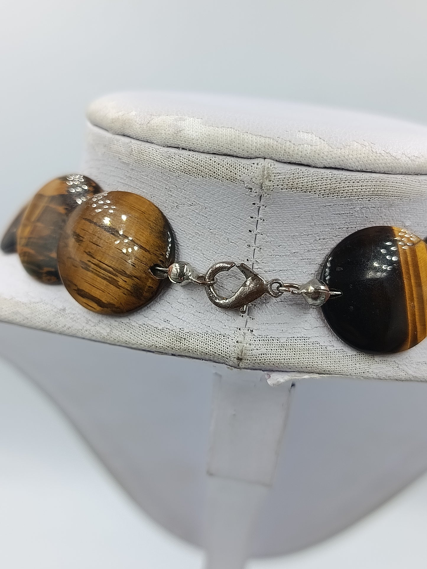 Vintage Tigerauge Kette Braun Schwarz Statement Collier