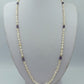 Vintage Perlenkette Weiss Lila Schmucksteine Elegant