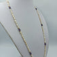 Vintage Perlenkette Weiss Lila Schmucksteine Elegant