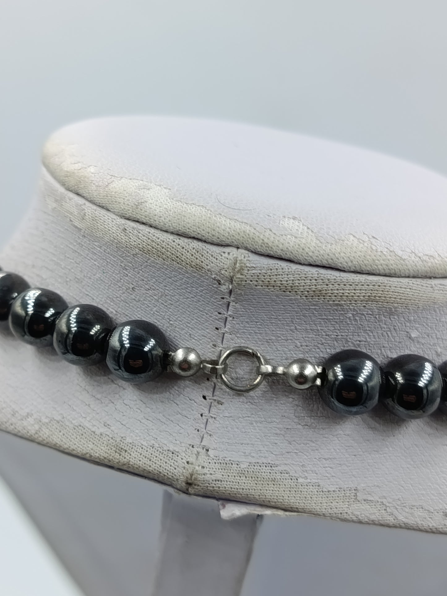Vintage Statement Kette Hematit Gruen Schmuck Collier