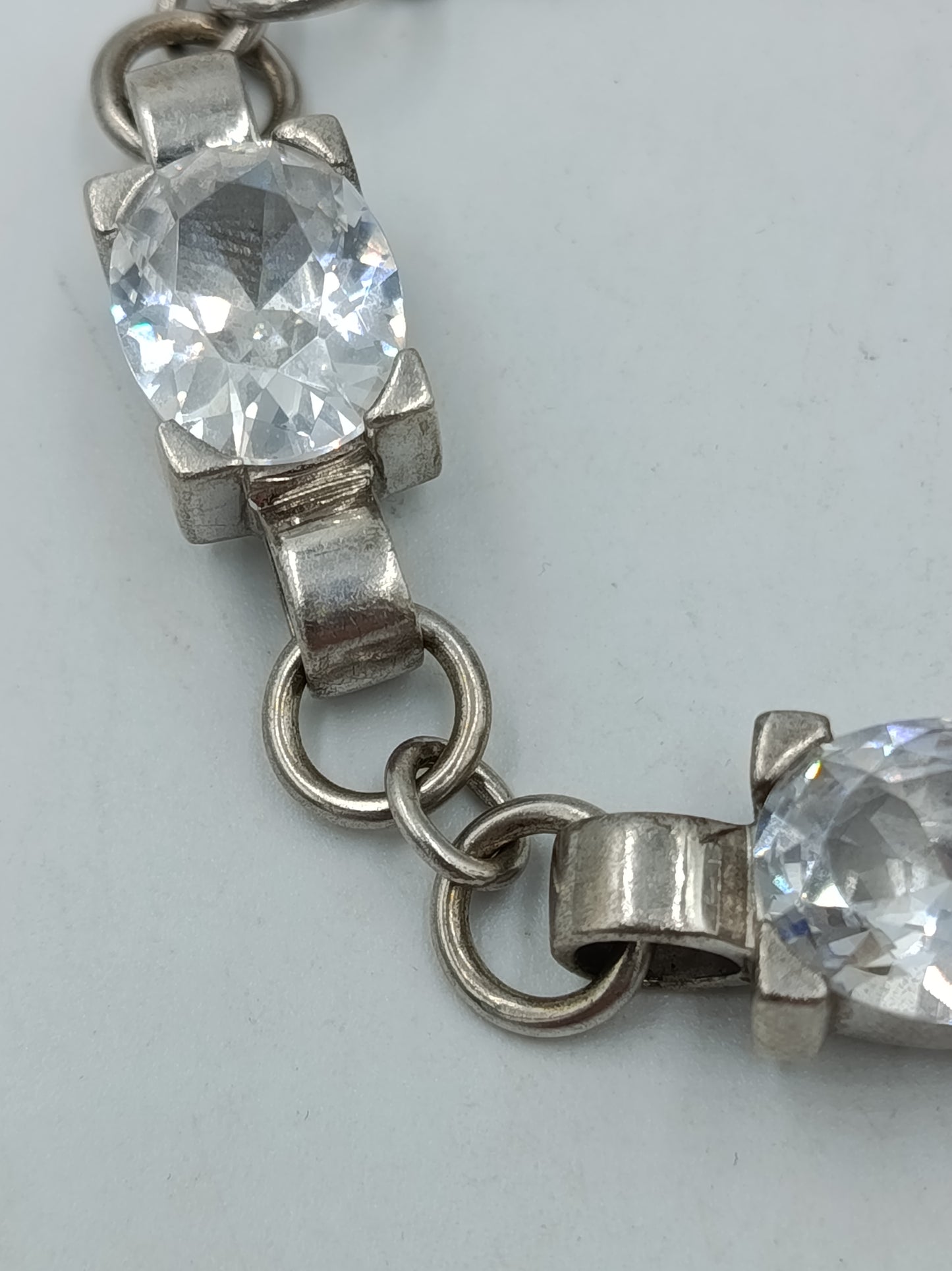 Elegantes Vintage 925 Silber Armband mit Kristall Steinen