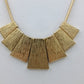 Statement Halskette Goldfarben Geometrisches Design
