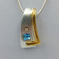 Vintage Design Halskette Silber Goldfarbe Kristall