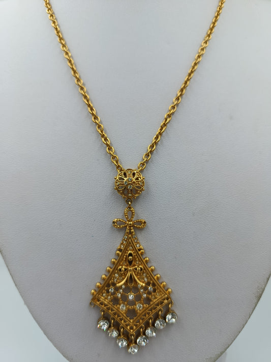 Vintage Boho Halskette Goldfarben Anhänger