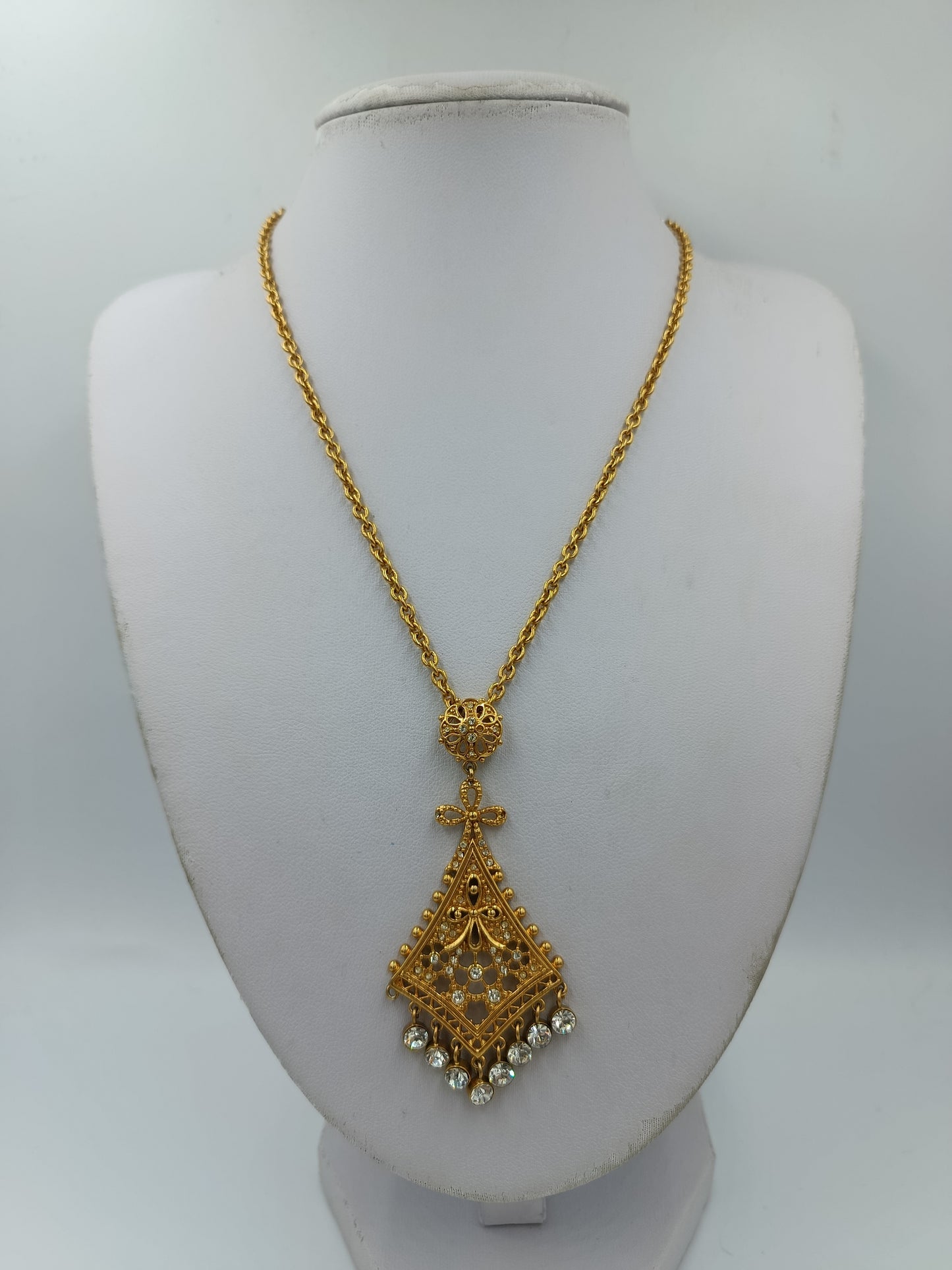 Vintage Boho Halskette Goldfarben Anhänger