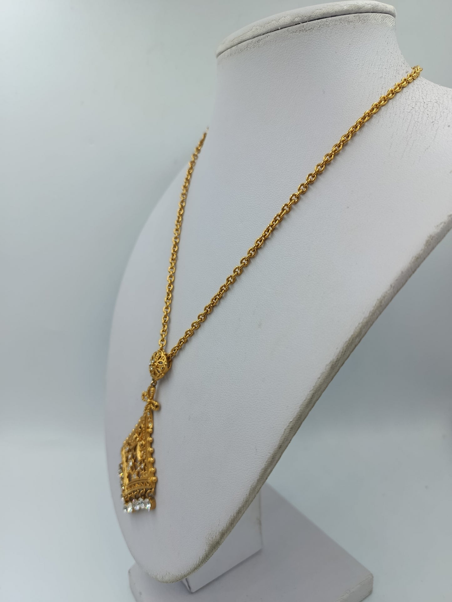 Vintage Boho Halskette Goldfarben Anhänger