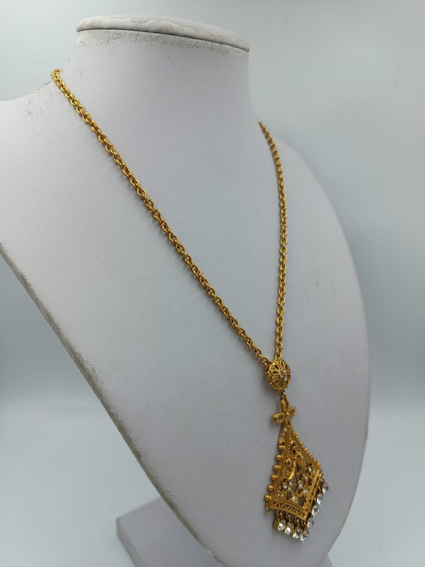 Vintage Boho Halskette Goldfarben Anhänger