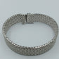 Vintage Mesh Armband Silberfarben Breites Design