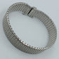 Vintage Mesh Armband Silberfarben Breites Design