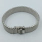 Vintage Mesh Armband Silberfarben Breites Design