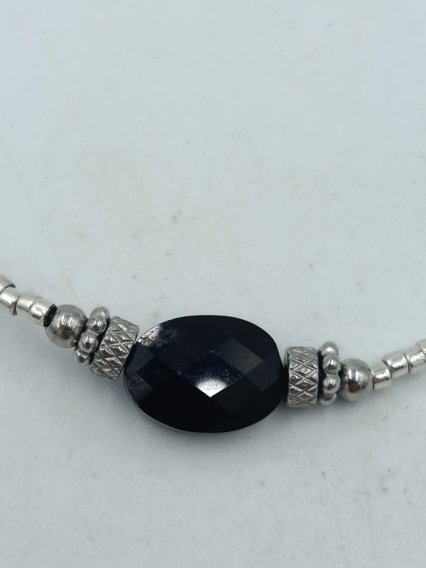 Vintage Armband Versilbert Mit Dunkelblau