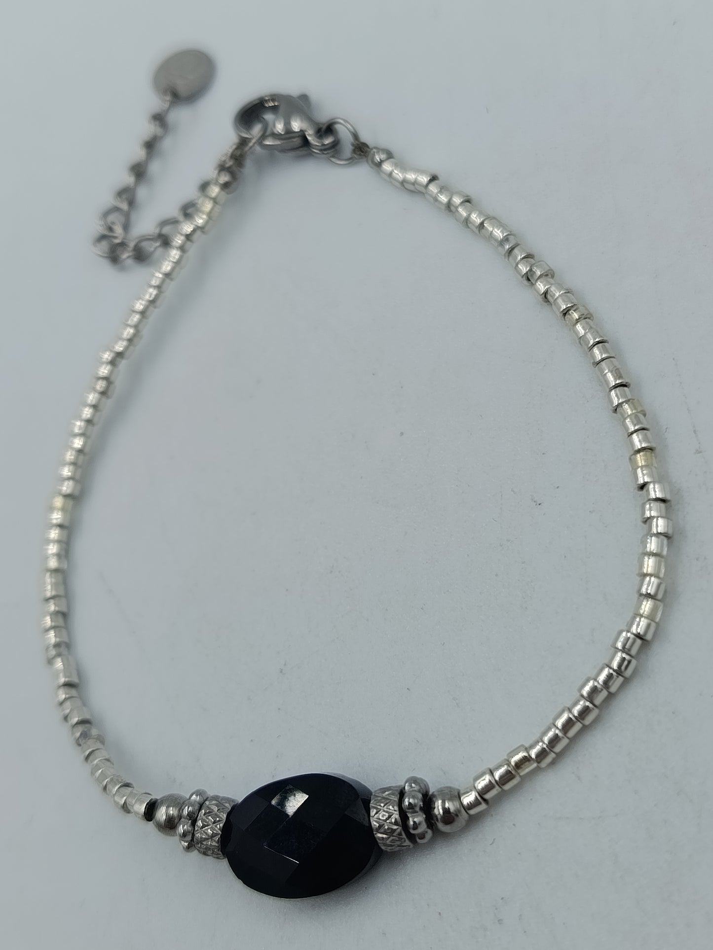 Vintage Armband Versilbert Mit Dunkelblau