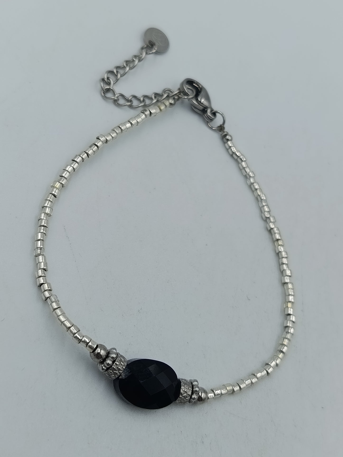 Vintage Armband Versilbert Mit Dunkelblau