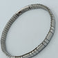 Elastisches Edelstahl Armband XXL Silberfarben Modern
