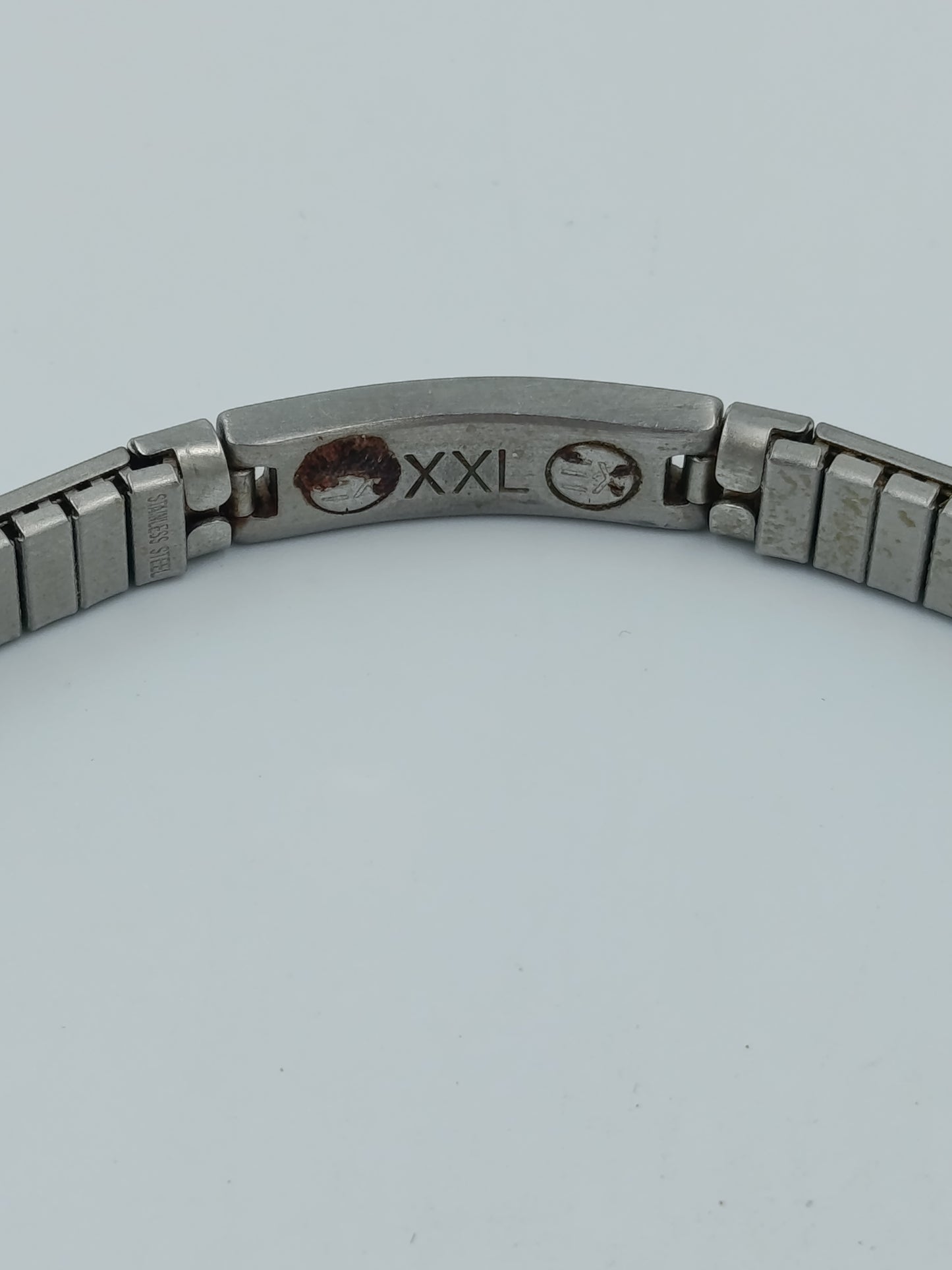 Elastisches Edelstahl Armband XXL Silberfarben Modern