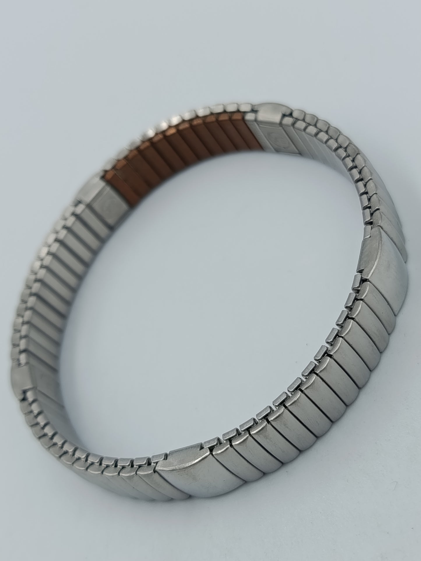 Elastisches Edelstahl Armband Silber Braun Modern