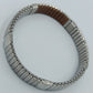 Elastisches Edelstahl Armband Silber Braun Modern