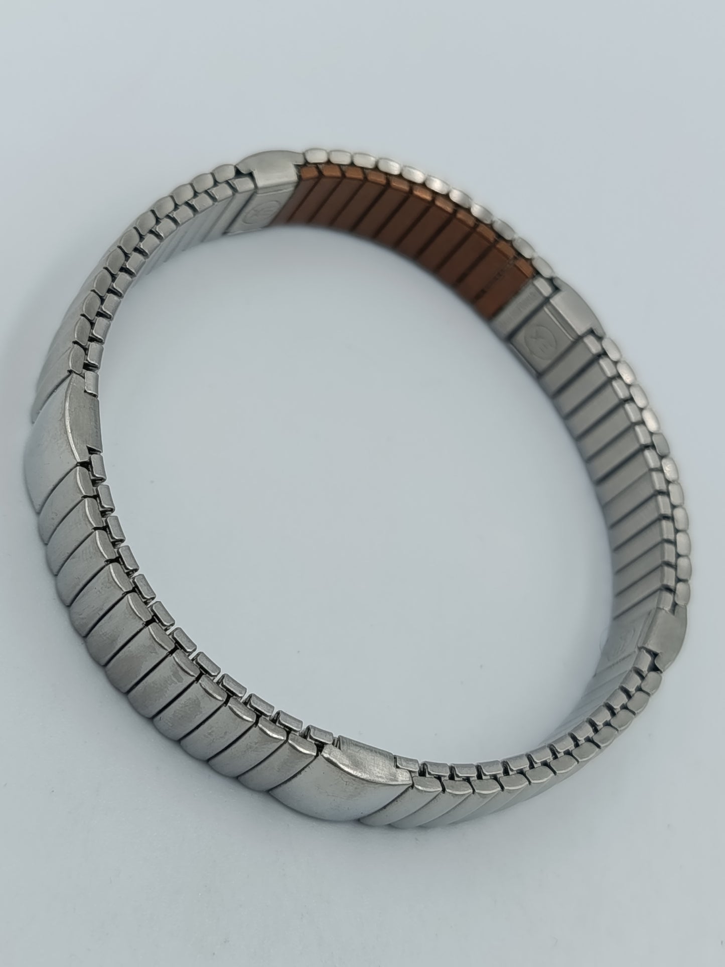 Elastisches Edelstahl Armband Silber Braun Modern