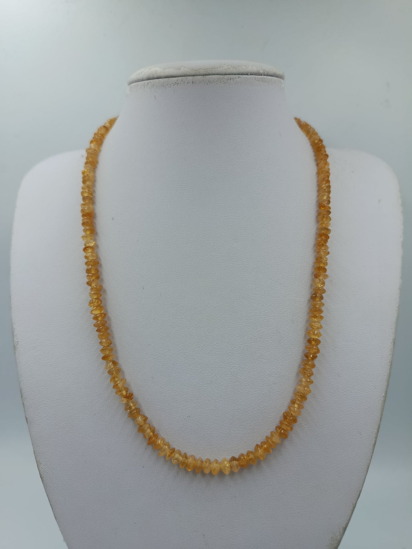 Vintage Citrin Kette Silberverschluss Gelbe Edelstein