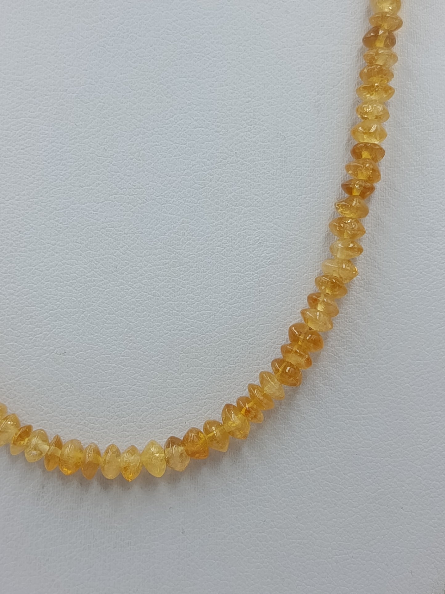 Vintage Citrin Kette Silberverschluss Gelbe Edelstein