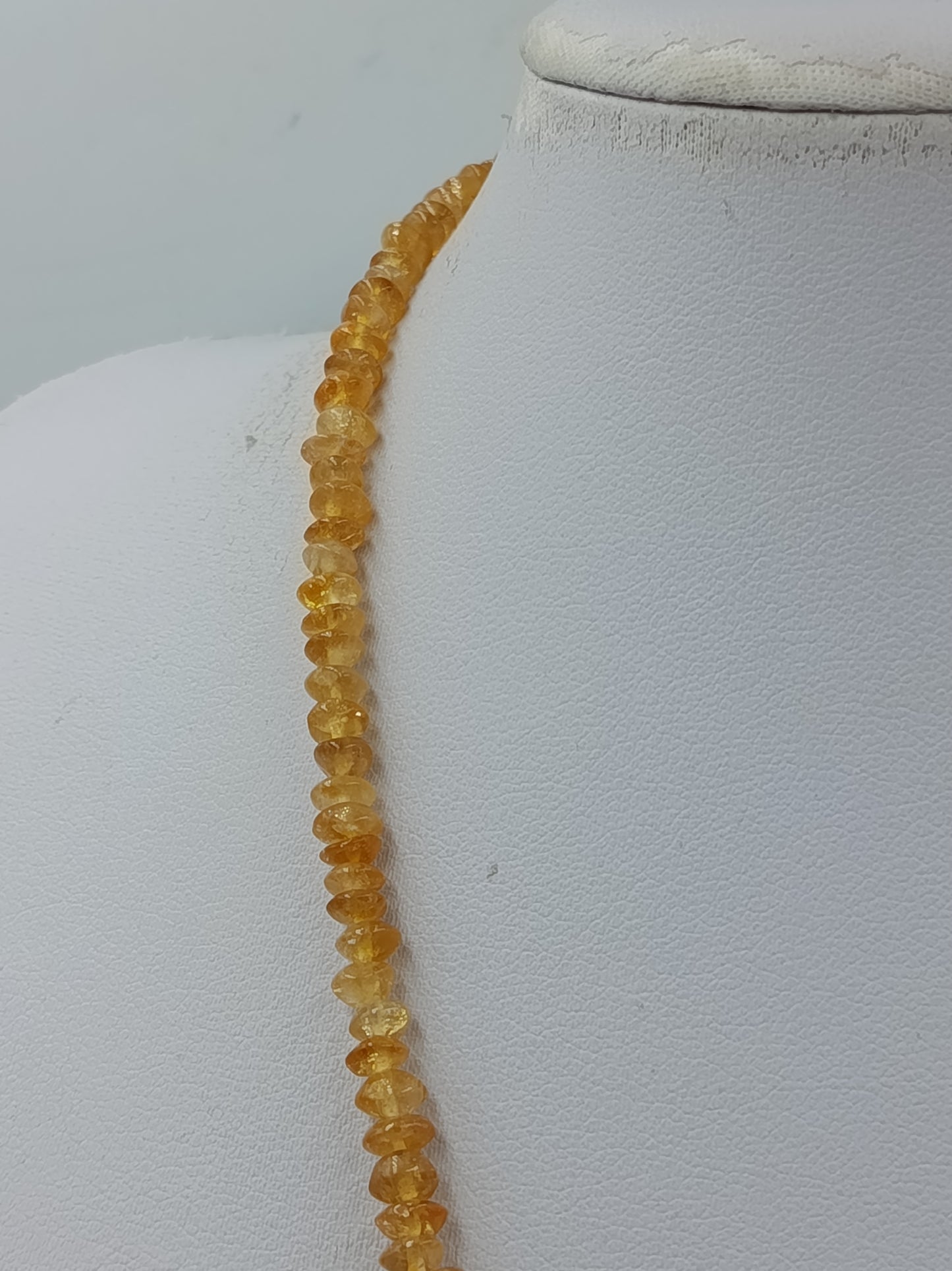 Vintage Citrin Kette Silberverschluss Gelbe Edelstein