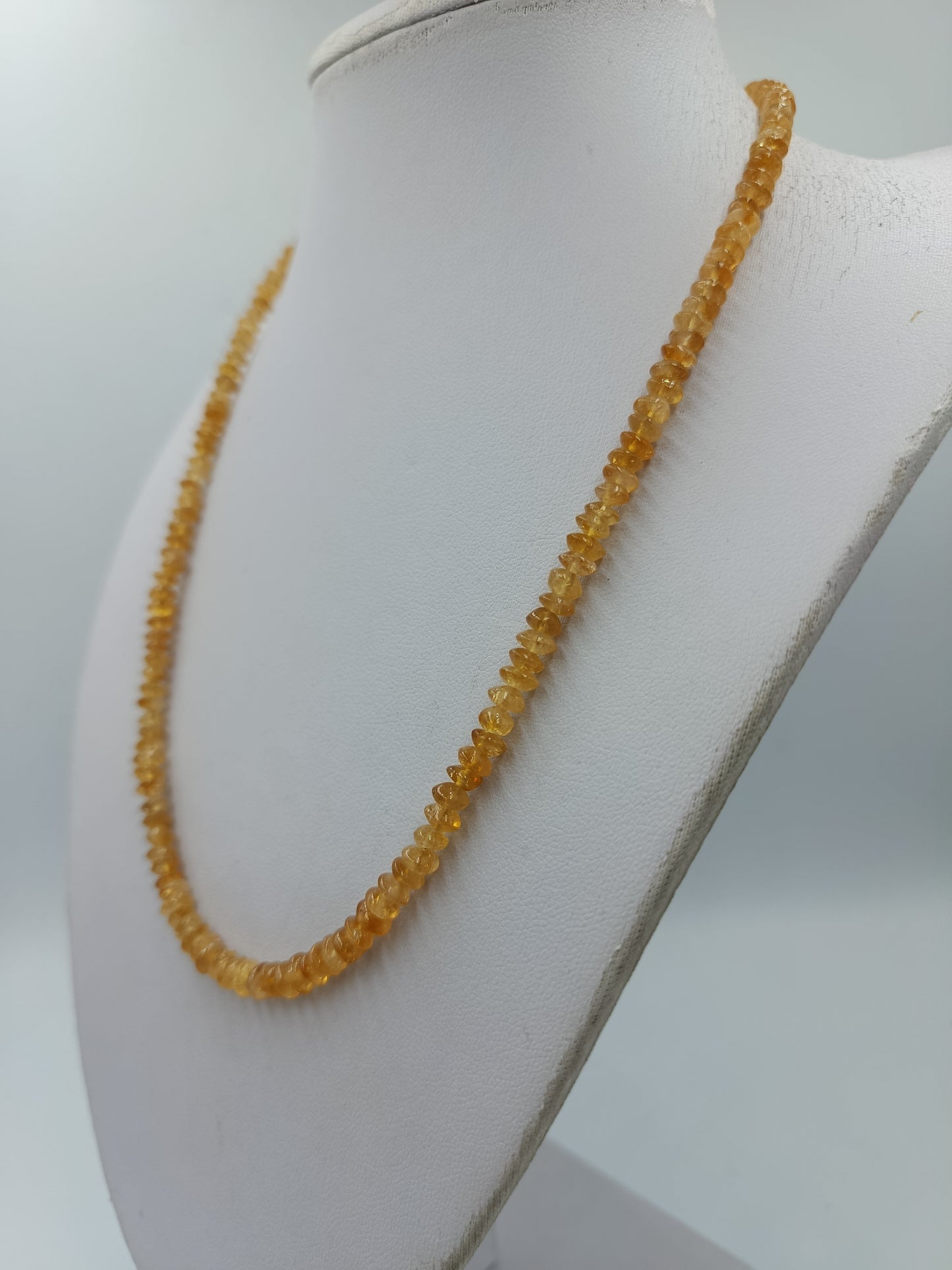 Vintage Citrin Kette Silberverschluss Gelbe Edelstein