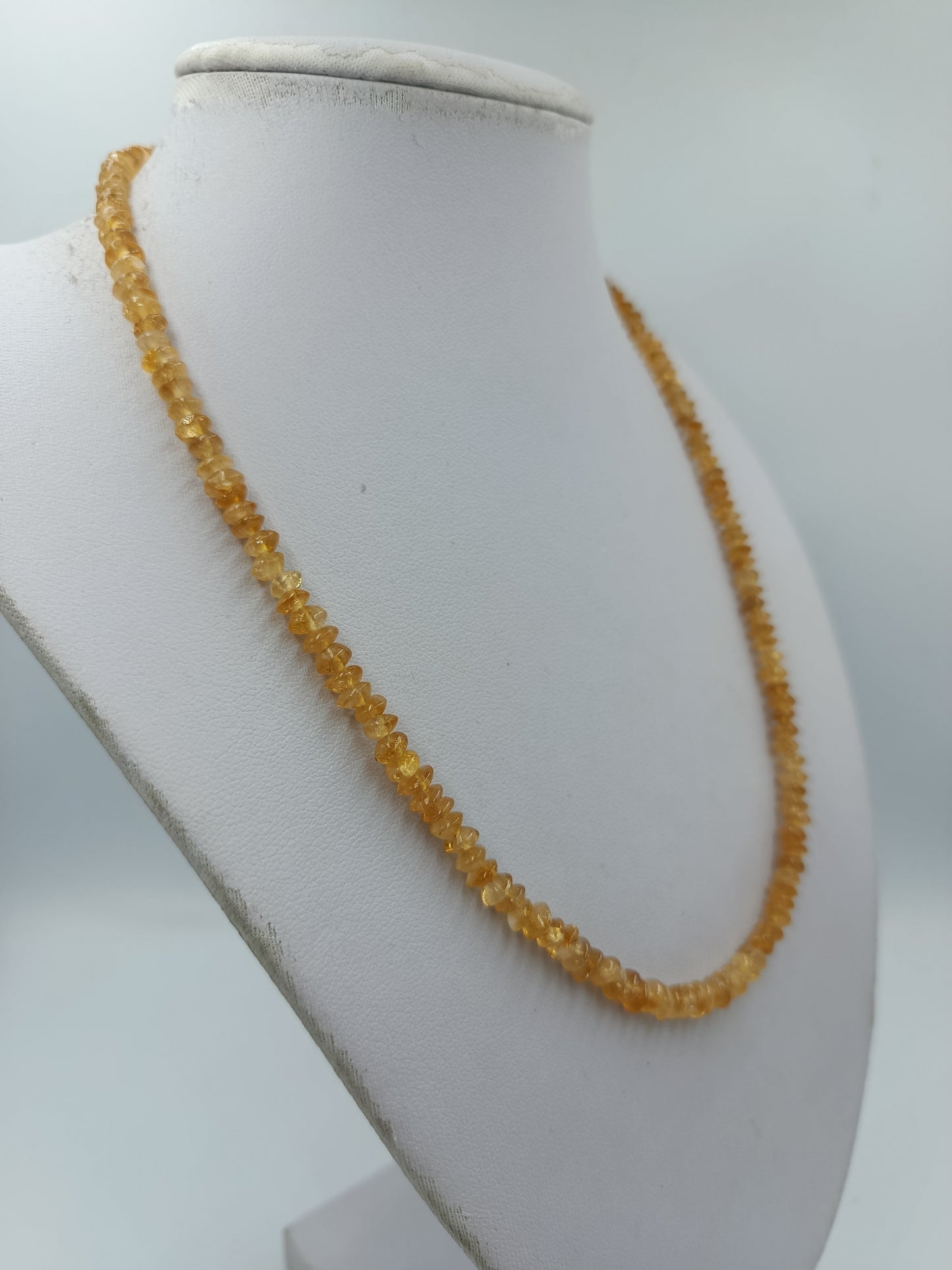 Vintage Citrin Kette Silberverschluss Gelbe Edelstein