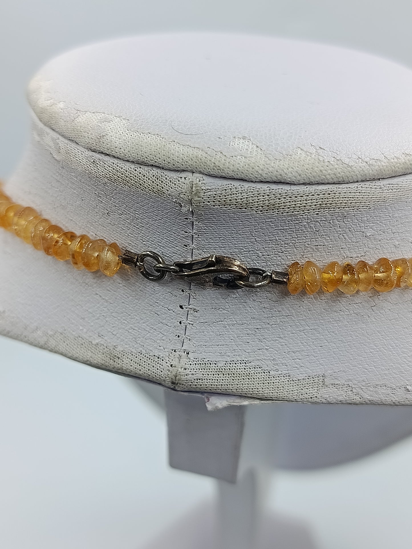 Vintage Citrin Kette Silberverschluss Gelbe Edelstein