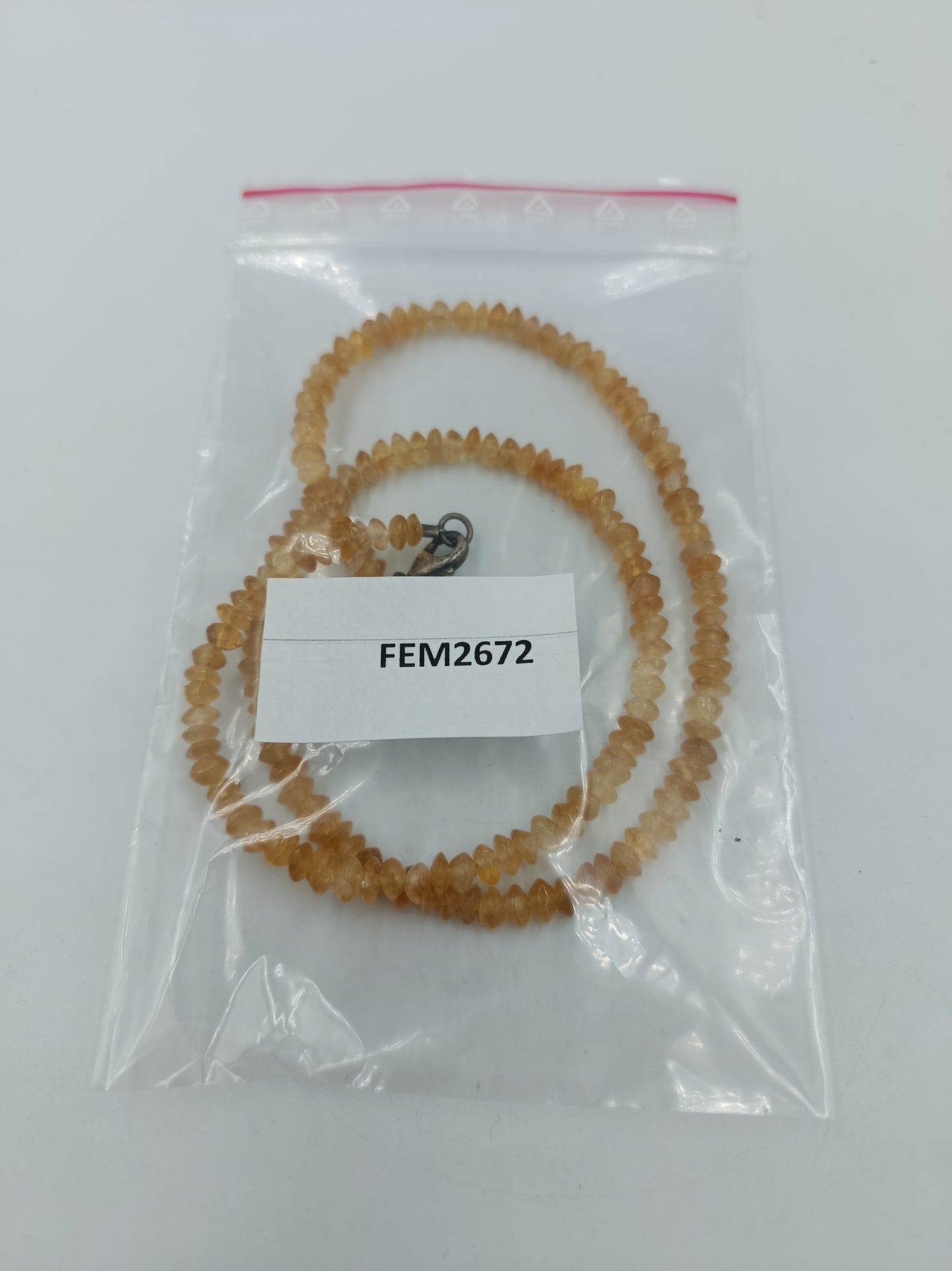Vintage Citrin Kette Silberverschluss Gelbe Edelstein