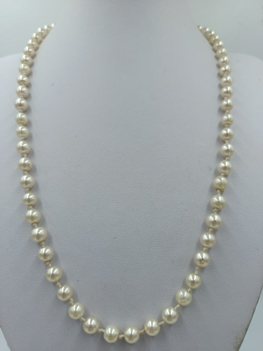 Vintage Perlenkette Cremeweiß Lange kette