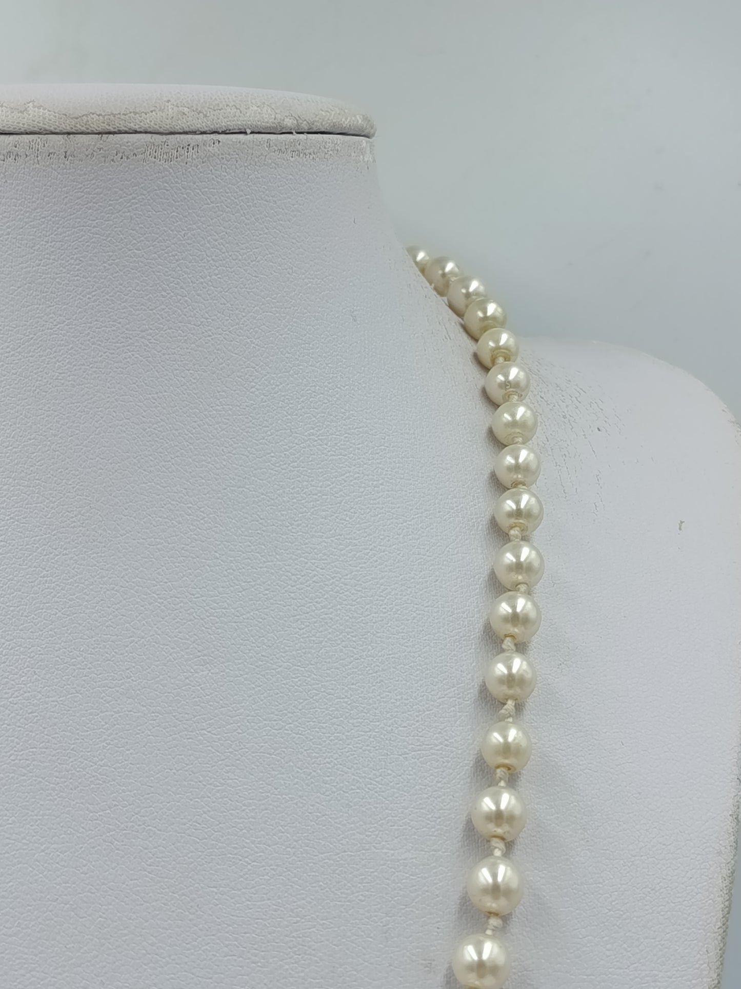Vintage Perlenkette Cremeweiß Lange kette