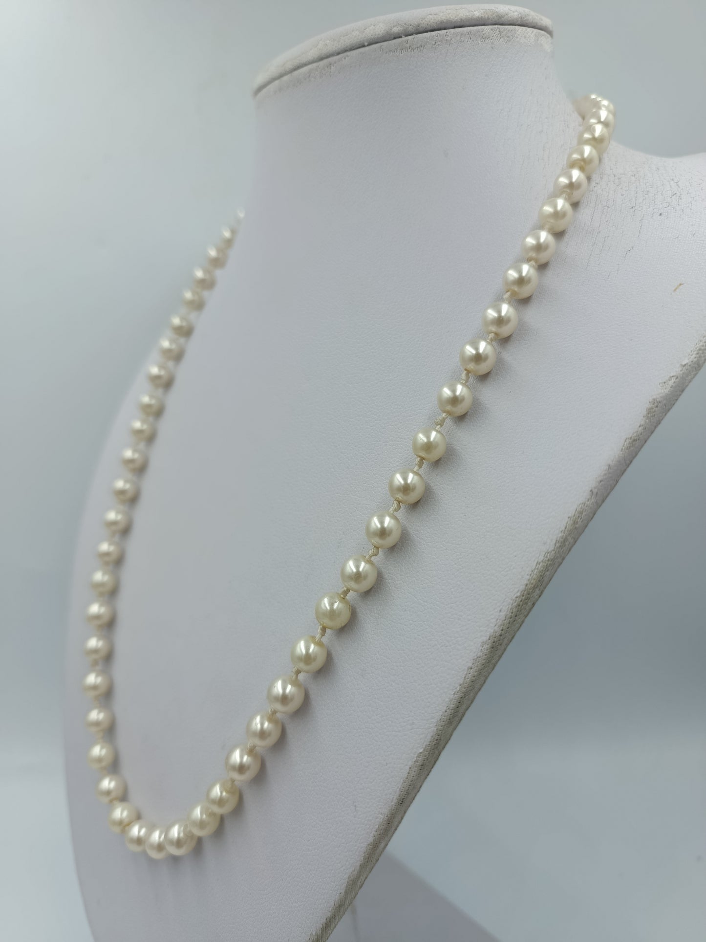 Vintage Perlenkette Cremeweiß Lange kette