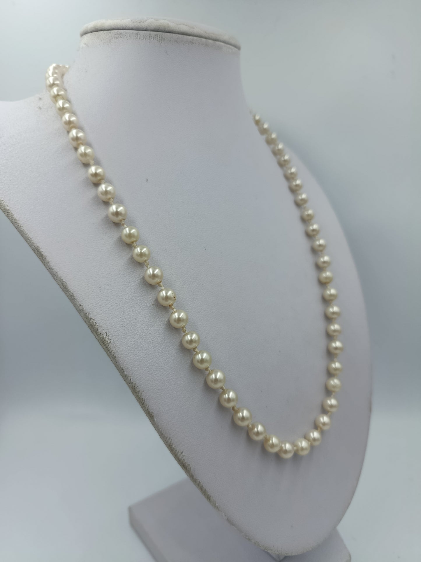 Vintage Perlenkette Cremeweiß Lange kette