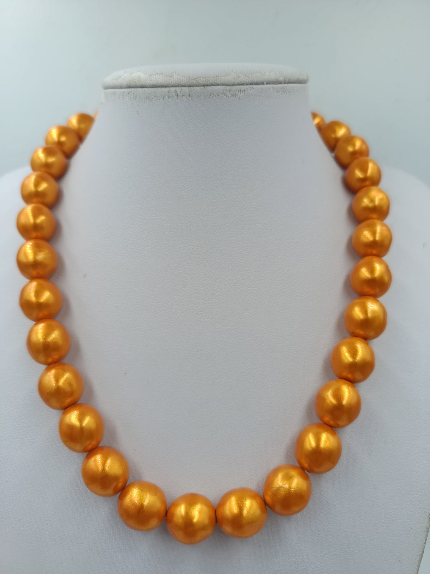 Vintage Perlenkette Orange Große Perlenkette